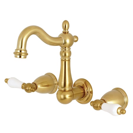 Heritage KS1227PL 8-Inch Center Wall Mount Bathroom Faucet KS1227PL